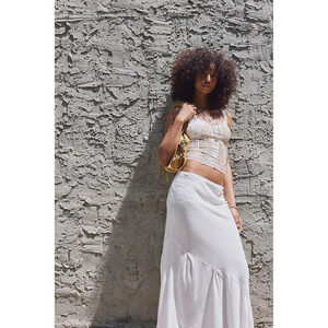 NWT Free People Sweet On You Bias Half Slip - Clean Ivory